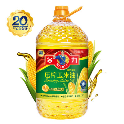 多力压榨玉米油5L 非转基因食用油 1桶