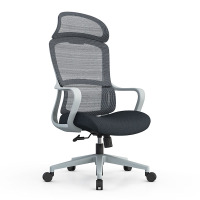 麦格尚 网椅JY519A 电脑椅办公椅工学椅加厚电竞椅 白灰 645*600*1190MM