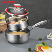康佳(KONKA) 不锈钢奶锅套装KNG-1801T 奶锅蜂窝不粘锅 304不锈钢 不挑炉多功能 三件套