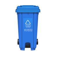 敏胤 MYL-7240 可回收垃圾 240L 脚踏型 挂车带轮 分类垃圾桶 (计价单位:个) 蓝 色