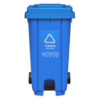 敏胤(MINYIN) MYL-7120 脚踏型 可回收垃圾 120L户外分类标识垃圾桶(带轮)(计价单位:个)蓝色