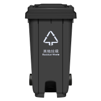 敏胤 MYL-7120 其他垃圾 120L 脚踏型带轮 分类垃圾桶 (计价单位:个) 灰黑色