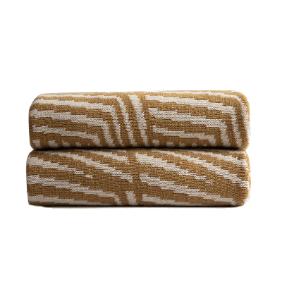 ELLE DECO 针织毯-棕白条纹XZ-XZMT011棕白条纹