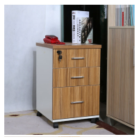 匹客 桌下三式活动 可移动侧柜 矮柜带锁 办公室木质文件柜 活动柜