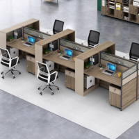 匹客 办公桌办公室职员卡座工作台简约现代屏风工位桌椅 单人位/多人位组合