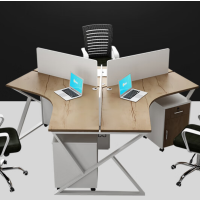 匹客 办公桌组合 办公家具 创意办公桌椅组合 屏风桌简约现代职员工位3/4/6多人组合