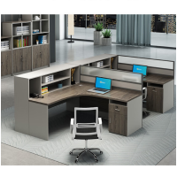 匹客 职员桌办公桌办公室桌椅屏风员工工位简约现代L型办公桌椅组合 L型单人位