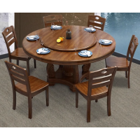 冠骋现代简约实木大餐桌餐台家用可伸缩多人家庭聚餐实用设计冠骋 餐桌餐台实木餐桌稳重 直径3200mm×720mm 1张