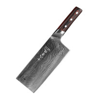 十八子作大马士革纹复合钢材刀具家用菜刀行云流水切片刀AS1602-B