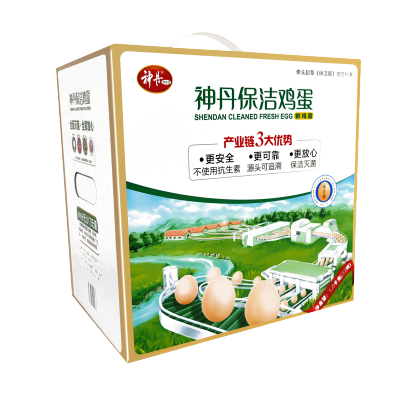 神丹32枚保洁鸡蛋礼盒 无抗生素 谷物粮食喂养鸡蛋 优质蛋白鸡蛋礼盒