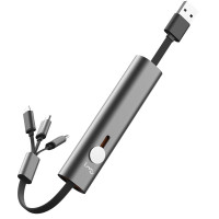 幻响 三合一金属收纳数据线 充电线 支持超级快充便携USB-C快充[锖色]