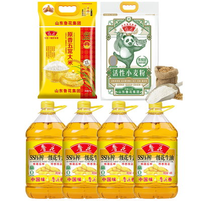 鲁花 米面粮油食品套装 中秋礼品 花生油4L A