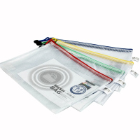 晨光 拉链袋PVC透明防水A4网格资料收纳ADM94506 12个