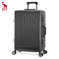 爱华仕 铝框拉杆箱24寸磨砂飞行轮行李箱OCX6672-24(墨绿色/深灰色)