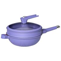 帝伯朗 城际系列 八合一浮雕多用锅火32cm紫色DBL-CJG03