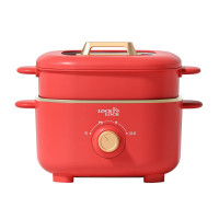 乐扣乐扣 不粘电炖锅 多功能电火锅煎炒煮涮小电锅电煮锅宿舍电热锅 EJP1527RED