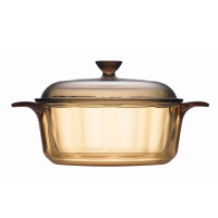 康宁 炖锅 晶彩透明锅家用双耳锅明火耐高温汤锅1.25L VS-12-E-LCL/ZK