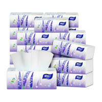 DT100(箱装)心相印薰衣草系列抽纸巾 三层塑装纸面巾60包装(Y)