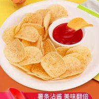 阿婆家的沾酱薯片休闲小吃食品小零食大礼包儿童薯条解饿整箱 薯大小沾酱薯片16包(番茄*8甜辣*8)