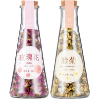 忆江南花草茶 胎菊花玫瑰花茶90g 平阴玻璃瓶组合养生茶叶花茶