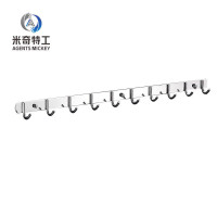 米奇特工不锈钢挂钩 免打孔浴室厨房衣帽门后排钩 卫生间粘钩贴 304十钩