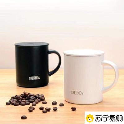 膳魔师(THERMOS)不锈钢带盖简约马克杯JDG-351 SBK 340ml