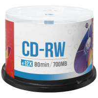 CD-RW 空白光盘/刻录盘 4-12速700MB 台产 桶装50片 可擦写 可重复刻录