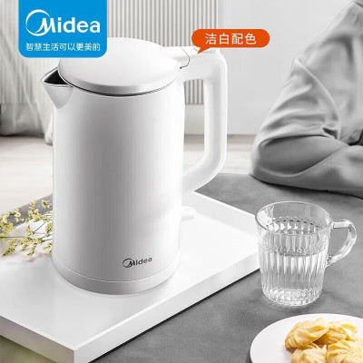 美的(Midea) 电热水壶MK-AEK1769 大容量1.7L 家用烧水壶双层防烫电水壶