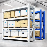 鑫锦都 中伟品质中型货架200KG 高2000*宽1200*深600 白色/蓝色