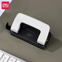 得力(deli) 0101文件装订手动打孔机双孔办公活页A4纸张 圆孔打洞器文具 可打10张80g纸 0101(白色)