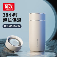 富光(FGA) 鹅蛋真空杯316L不锈钢高档水杯 FGZ2435 黑色/白色 380ml 丨个
