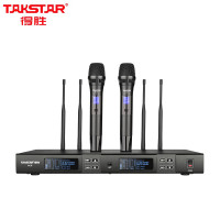 得胜(TAKSTAR)M-2FH U段真分集 无线麦克风 一拖二 手持话筒 五百米远距离抗干扰AI智能接收调节自动选讯