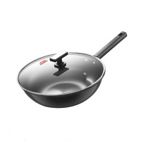 康巴赫铁锅无涂层炒锅少油烟家用炒菜锅32cm坚玖系列