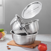康巴赫 不锈钢家盆筛三件套