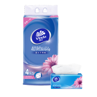 v2223维达倍韧自然无香三层抽纸120抽4包*16提