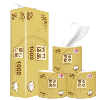 清风b20a6jn 138*108mm 160克4层 10卷/提金装原木小卷纸有芯卫生纸