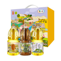 中粮初萃食用油礼盒 1.8L*3 (亚麻籽油、低芥酸菜籽油、零反式脂肪酸葵花籽油)