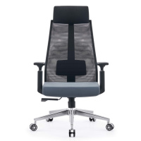 众班 黑色办公转椅 网格布人体学6866A |把