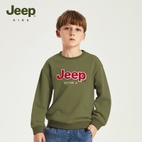Jeep童装儿童卫衣秋装2023新款中大童男孩套头上衣圆领刺绣衣服潮 P323BH1069