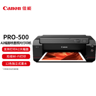 佳能(Canon)PRO-500 A2幅面无线彩色喷墨专业照片打印机(12色独立式墨水系统)