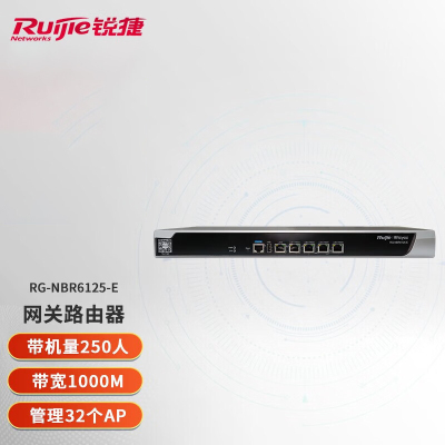 锐捷(Ruijie)高性能企业级综合网关 RG-NBR6125-E(推荐带机量250人)