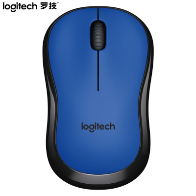 罗技(Logitech)M220 鼠标 无线鼠标 办公鼠标 对称鼠标 带无线微型接收器 蓝黑色