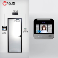 汉王(Hanvon)考勤门禁一体机C505AF 门禁套装[方案二:单边玻璃门 上有框无包边]上门安装