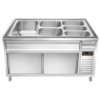 喜莱盛XLS-GSF03S 柜式3格|餐盒自由搭配|1.0MM厚 商用保温餐车柜式三格201不锈钢单位/台