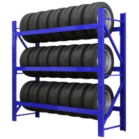 优合创佳轮胎货架物架存放架展示架蓝色三层主架500kg每层200*60*200cm单位/个