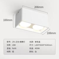 雷士照明明装斗胆筒灯防眩全光谱护眼客厅灯卧室照明方形无主灯 [白色双头RA98]18W暖白光 单位/个