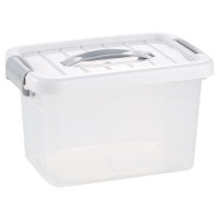 凡高(VENGO)收纳箱 家用手提塑料 桌面收纳盒小号[长28.5*宽20*高17]8L 透明色 单位/个