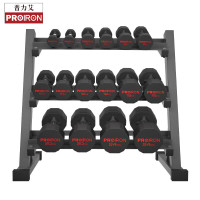 PROIRON普力艾 包胶哑铃男士家用商用专业健身哑铃套装196KG+架子+地垫