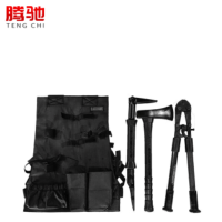 腾驰多功能撞门锤破门开门器破拆工具组消防抢险救援 破门三件套铁笔腰斧剪钳+背包