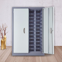 越越尚 零件柜抽屉式落地式收纳柜电子元件柜 48抽透明带门 YYS-LJG-10